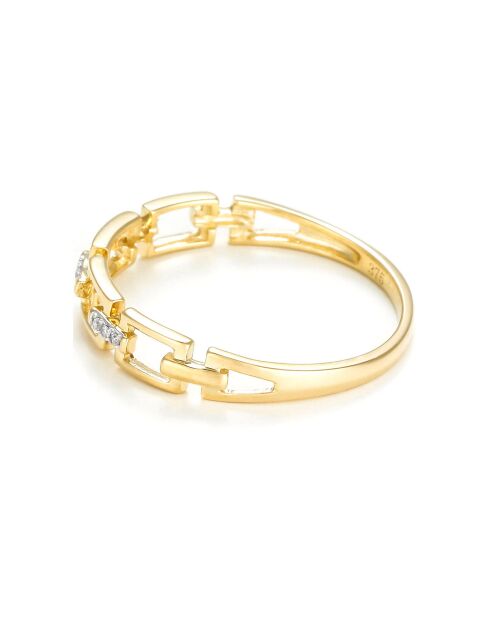 Bague Maillage Diamants 0.01 ct or jaune