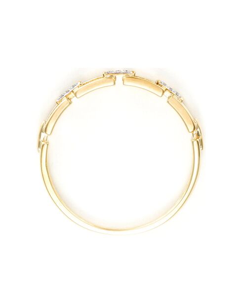 Bague Maillage Diamants 0.01 ct or jaune