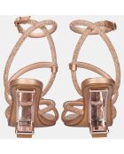 Sandales Maggie rose/doré - Talon 9 cm