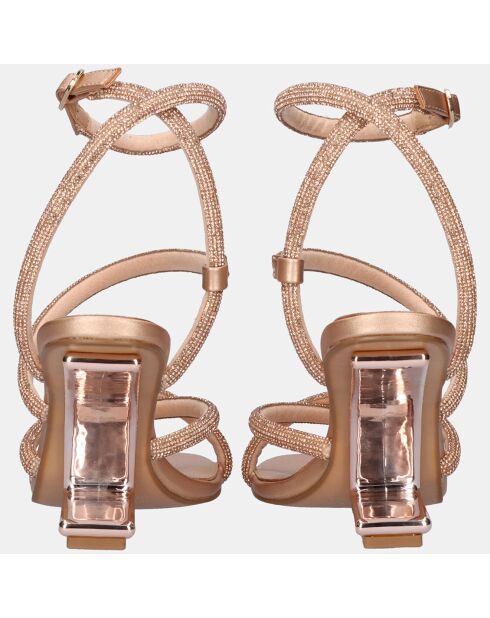 Sandales Maggie rose/doré - Talon 9 cm