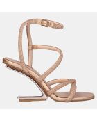 Sandales Maggie rose/doré - Talon 9 cm
