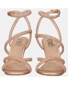 Sandales Maggie rose/doré - Talon 9 cm