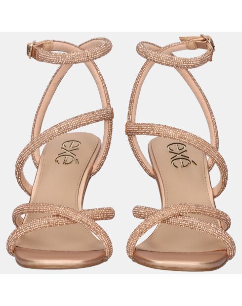 Sandales Maggie rose/doré - Talon 9 cm