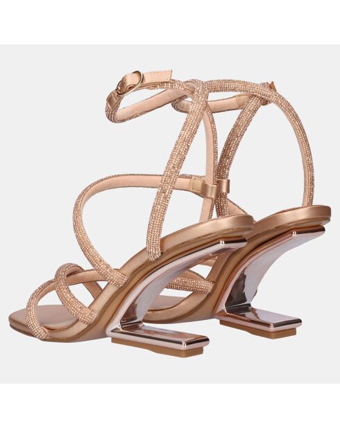 Sandales Maggie rose/doré - Talon 9 cm
