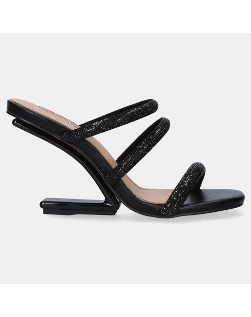 Mules Maggie noires - Talon 9 cm