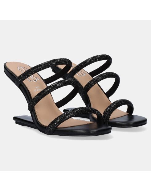 Mules Maggie noires - Talon 9 cm