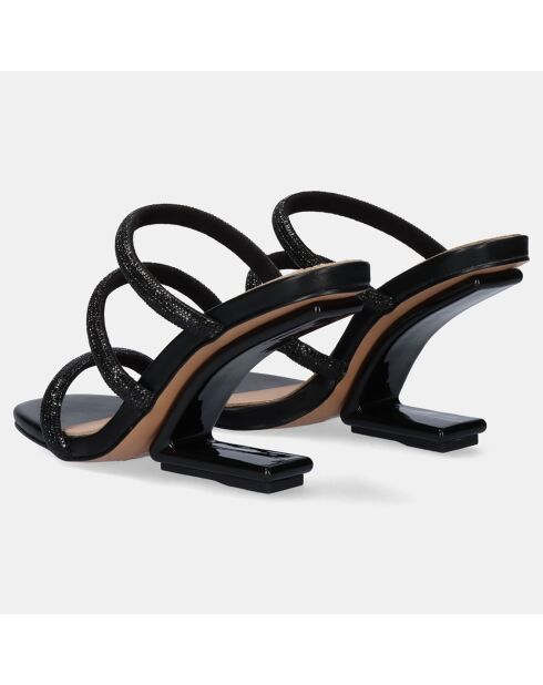 Mules Maggie noires - Talon 9 cm