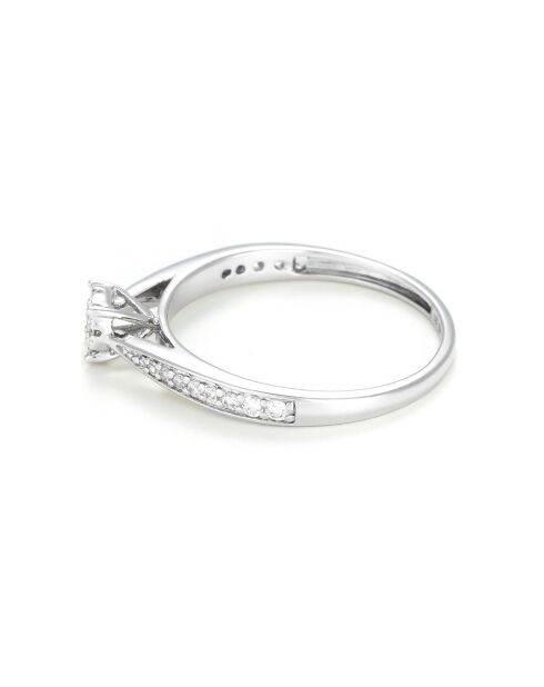 Bague Solitaire Radieux Diamant 0.2 ct or blanc