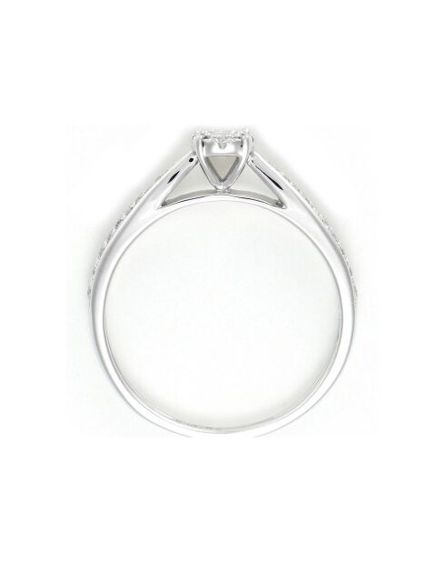 Bague Solitaire Radieux Diamant 0.2 ct or blanc