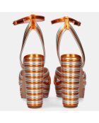 Sandales Ophelia orange/argenté - Talon 12 cm