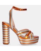 Sandales Ophelia orange/argenté - Talon 12 cm