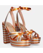 Sandales Ophelia orange/argenté - Talon 12 cm