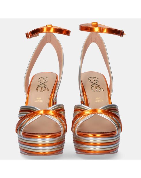 Sandales Ophelia orange/argenté - Talon 12 cm