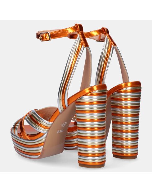 Sandales Ophelia orange/argenté - Talon 12 cm