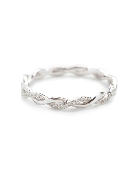Bague Entortillement diamants 0.06 ct or blanc