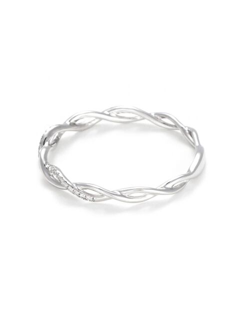Bague Entortillement diamants 0.06 ct or blanc