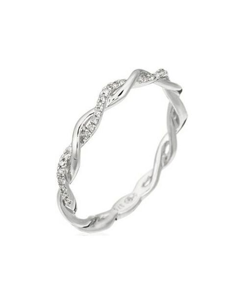 Bague Entortillement diamants 0.06 ct or blanc