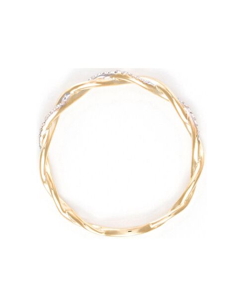 Bague Entortillement diamants 0.06 ct or jaune