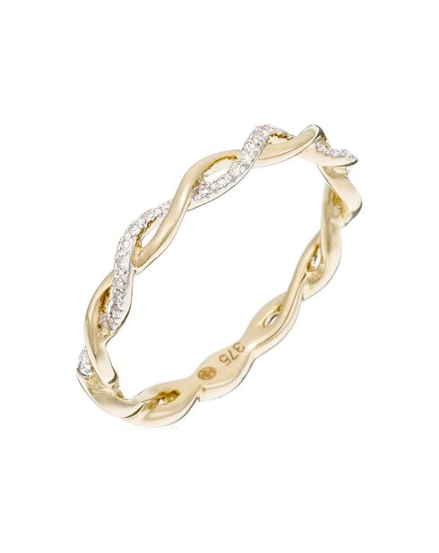 Bague Entortillement diamants 0.06 ct or jaune