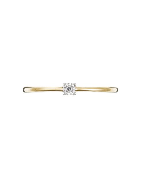 Bague Solitaire Pure Diamant 0.01 ct or jaune