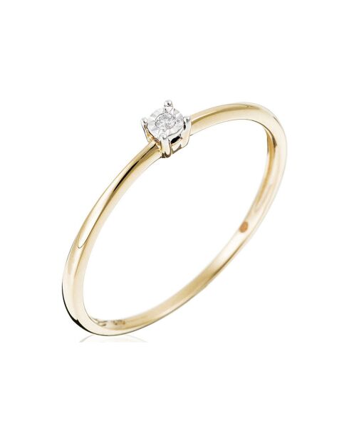 Bague Solitaire Pure Diamant 0.01 ct or jaune