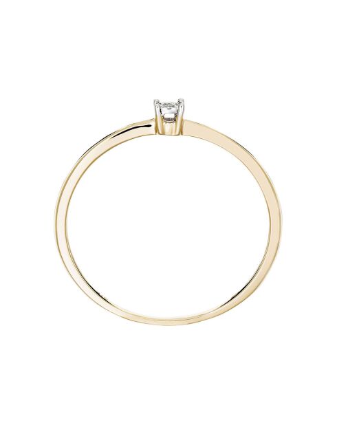 Bague Solitaire Pure Diamant 0.01 ct or jaune