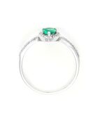 Bague Perrine Diamants 0.13 ct & Emeraude 0.4 ct or blanc