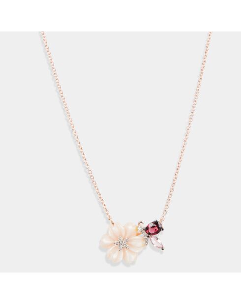 Collier Dorothea Diamants 0.047 ct & mix pierres 1.73 ct or rose