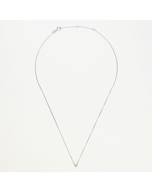 Collier Solitaire Diamant 0.08 ct or blanc