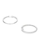 Boucles d'Oreilles Créoles Diamants 0.25 ct or blanc