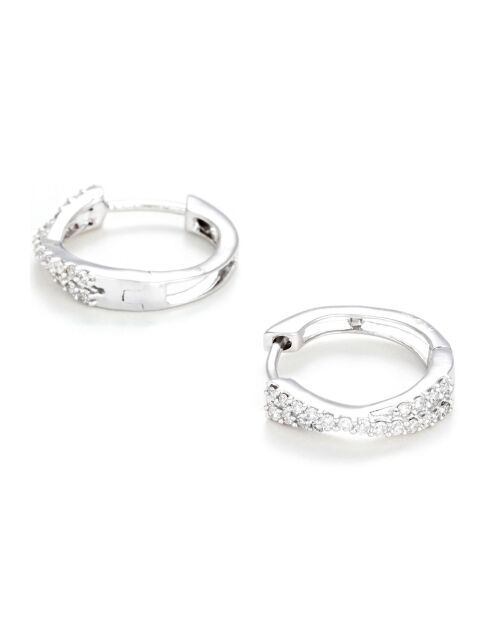 Boucles d'oreilles Créoles Diamants 0.14 ct or blanc