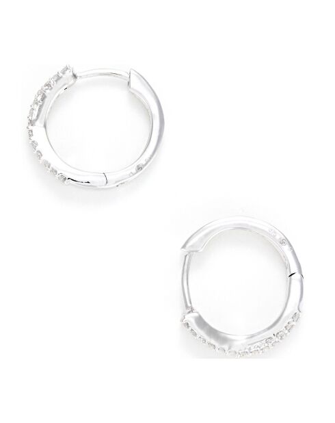 Boucles d'oreilles Créoles Diamants 0.14 ct or blanc