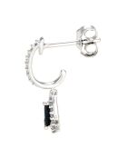 Boucles d'oreilles Gouttes Diamants 0.15 ct & Saphirs 0.5 ct or blanc