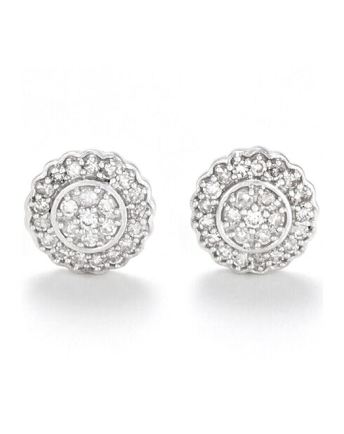 Boucles d'Oreilles Florita Diamants 0.18 ct or blanc