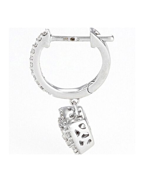 Boucles d'Oreilles Quadra Diamants 0.295 ct or blanc