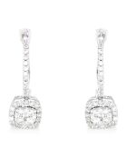 Boucles d'Oreilles Quadra Diamants 0.295 ct or blanc