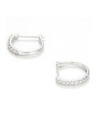 Boucles d'oreilles Créoles Pétillantes Diamants 0.16 ct or blanc