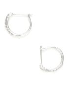 Boucles d'oreilles Créoles Pétillantes Diamants 0.16 ct or blanc