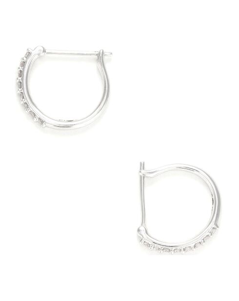 Boucles d'oreilles Créoles Pétillantes Diamants 0.16 ct or blanc