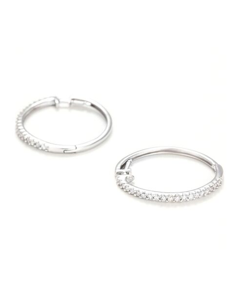 Boucles d'oreilles Créoles Light Diamants 0.2 ct or blanc