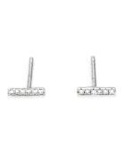 Boucles d'oreilles Precious barrette Diamants 0.03 ct or blanc