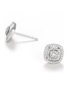 Boucles d'oreilles Carré richesse Diamants 0.25 ct or blanc