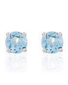Boucles d'Oreilles Single Topazes 0.46 ct or blanc