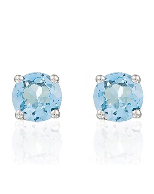 Boucles d'Oreilles Single Topazes 0.46 ct or blanc