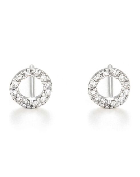 Boucles d'oreilles Simplicité diamants 0.1 ct or blanc