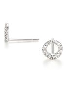 Boucles d'oreilles Simplicité diamants 0.1 ct or blanc