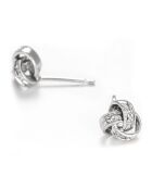 Boucles d'oreilles Joli Noeud Diamants 0.02 ct or blanc