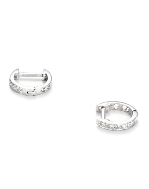 Boucles d'oreilles Anneau pm diamants 0,06 ct or blanc