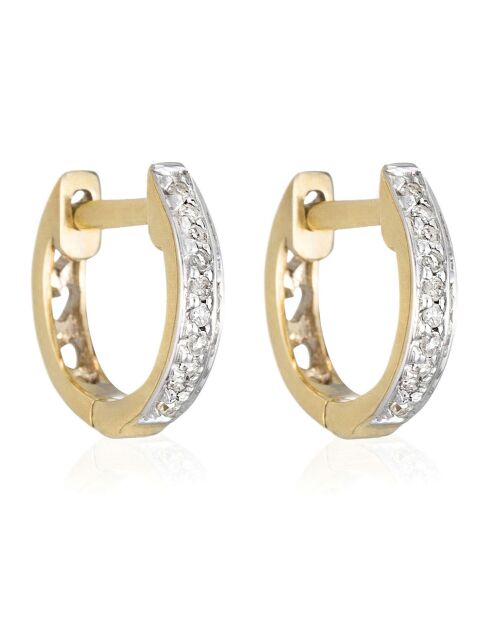 Boucles d'oreilles Anneau pm Diamants 0.06 ct or jaune