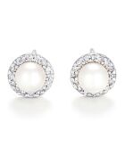 Boucles d'oreilles Perles Enchantées Diamant 0.14 ct or blanc